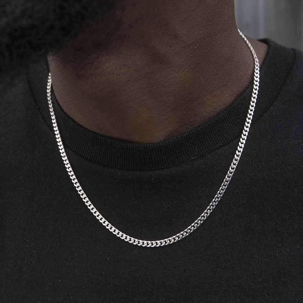 Micro Cuban Chain in White Gold- 3mm